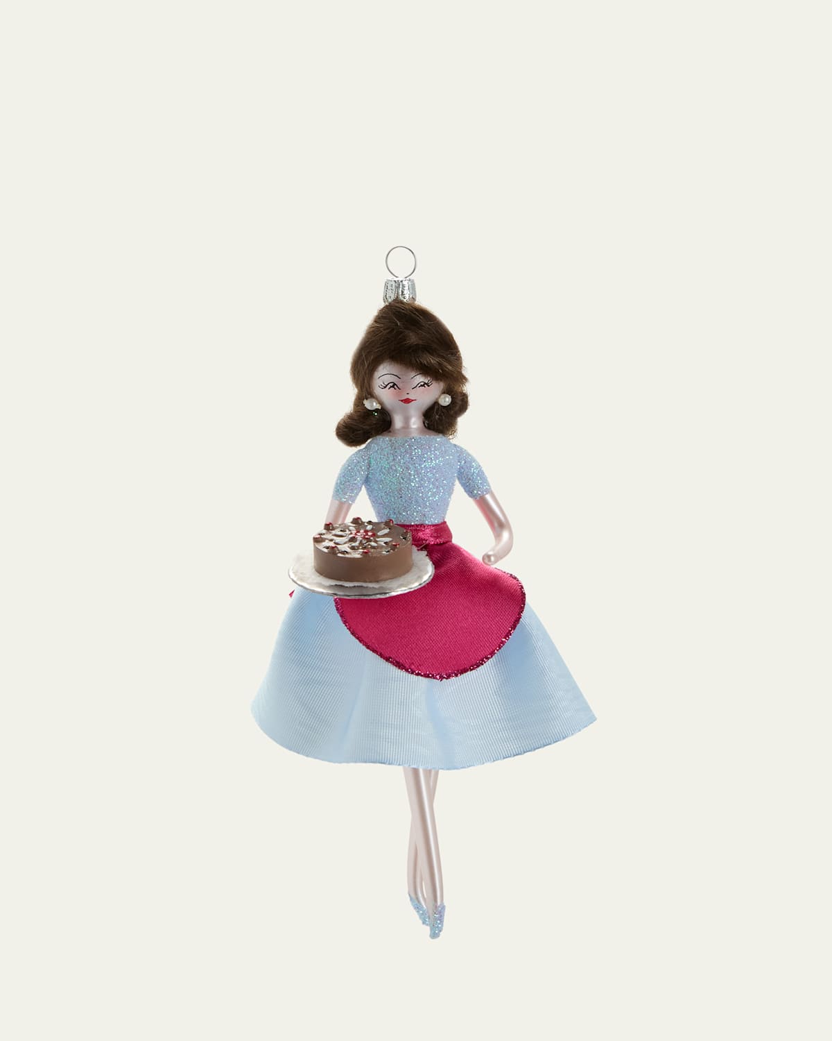 Lady Chef with Cake Christmas Ornament