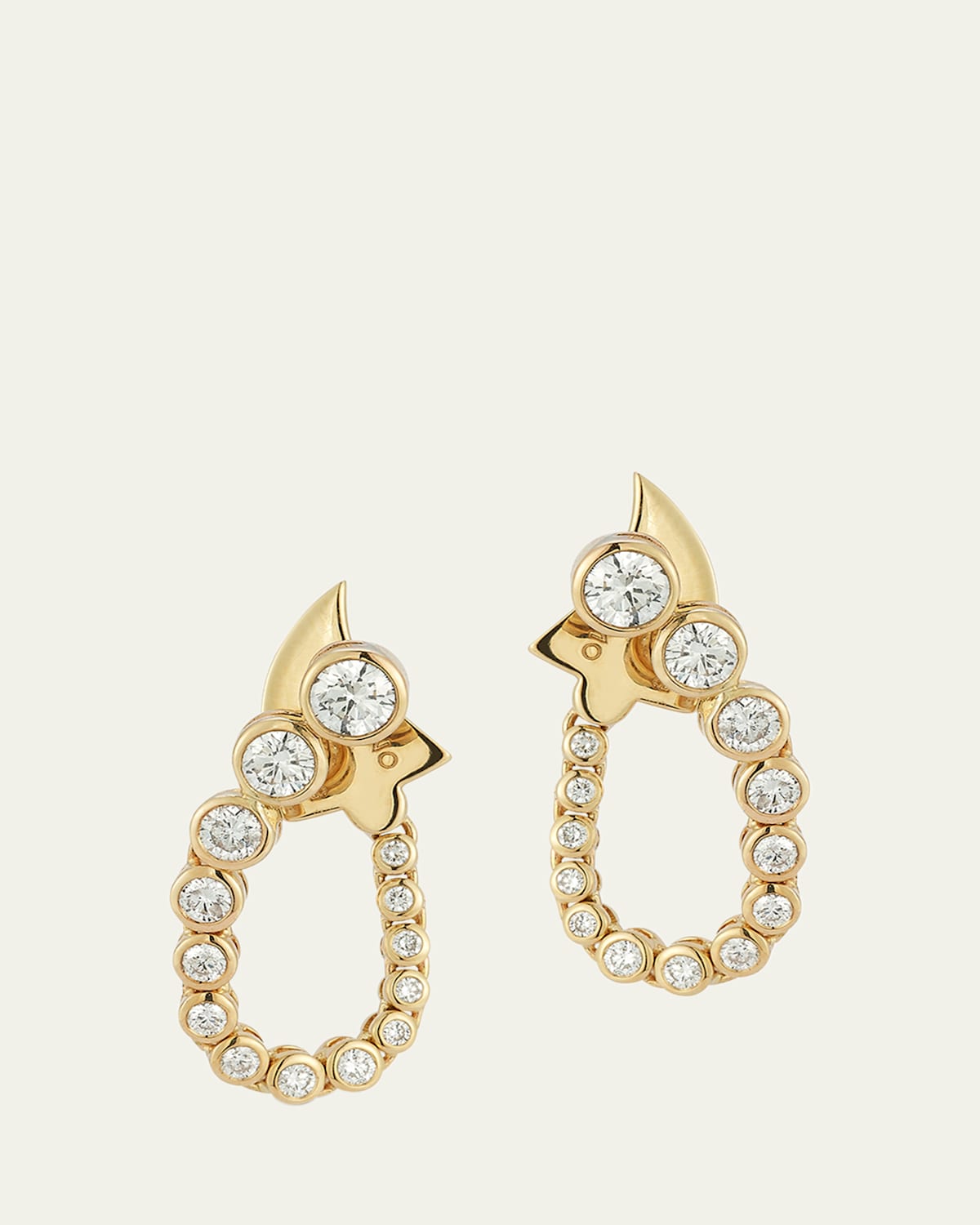 Fluorescence Earrings with Diamonds