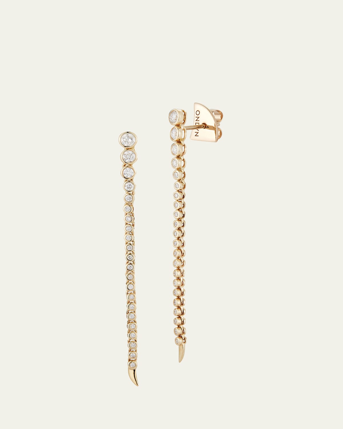 ONDYN Long Continuum Earrings with Diamonds