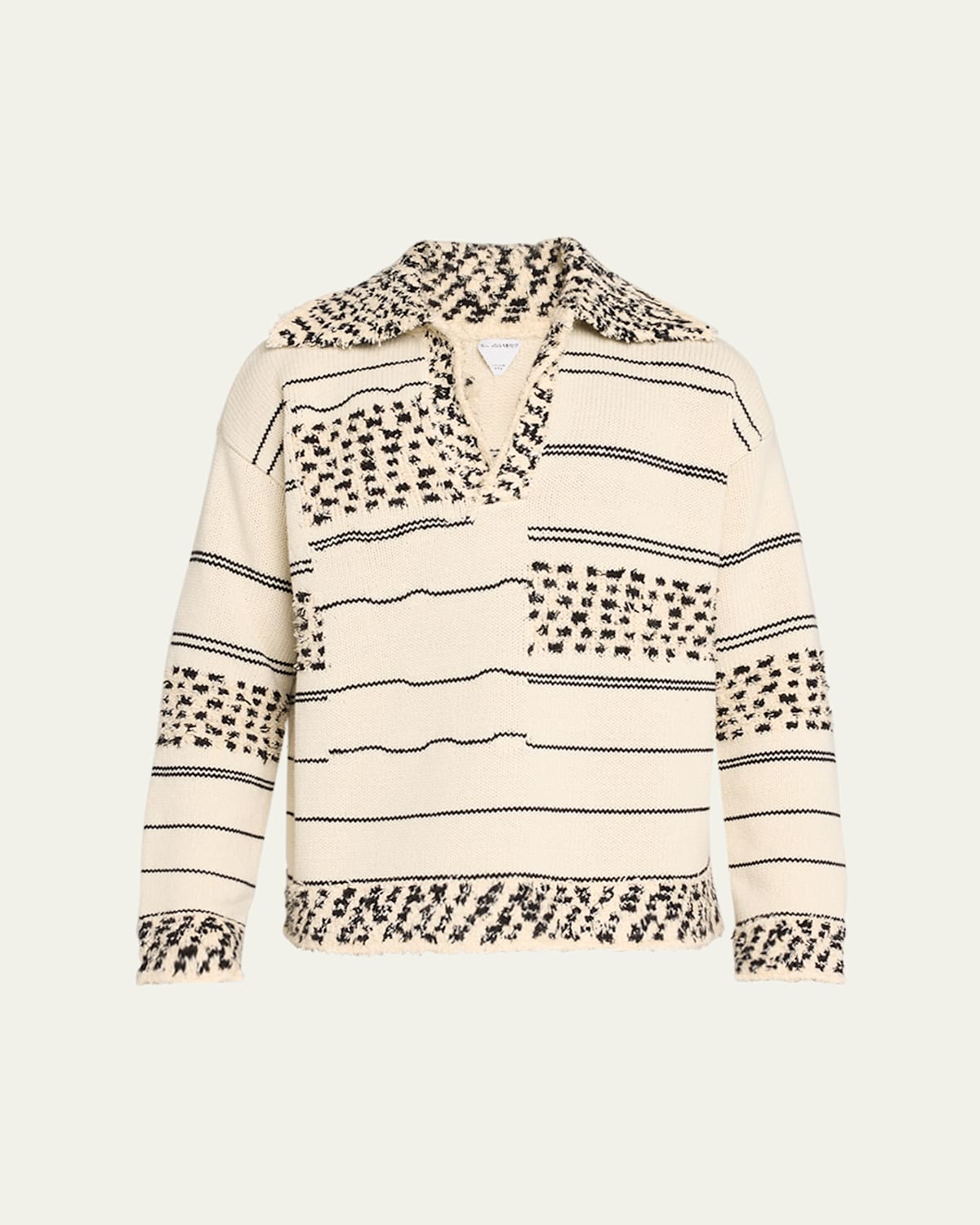 Men's Textured Stripe Knit Sweater