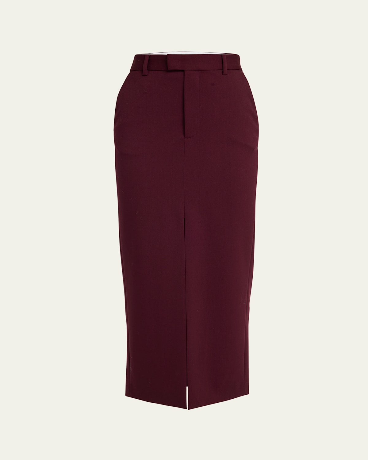 Lula Long Front Slit Wool Skirt