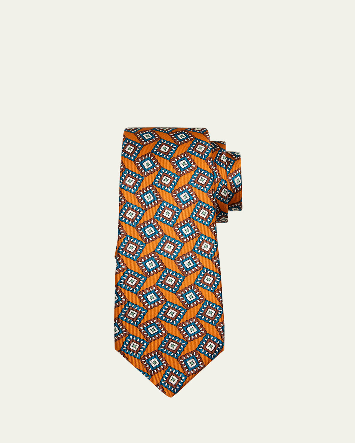 Men's 7-Fold Geometric Square Silk Tie