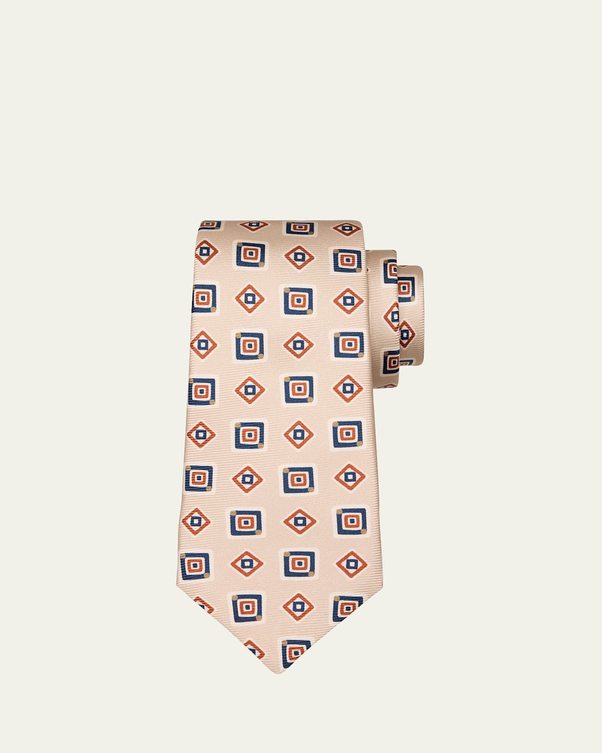 Men's 7-Fold Geometric Square Silk Tie