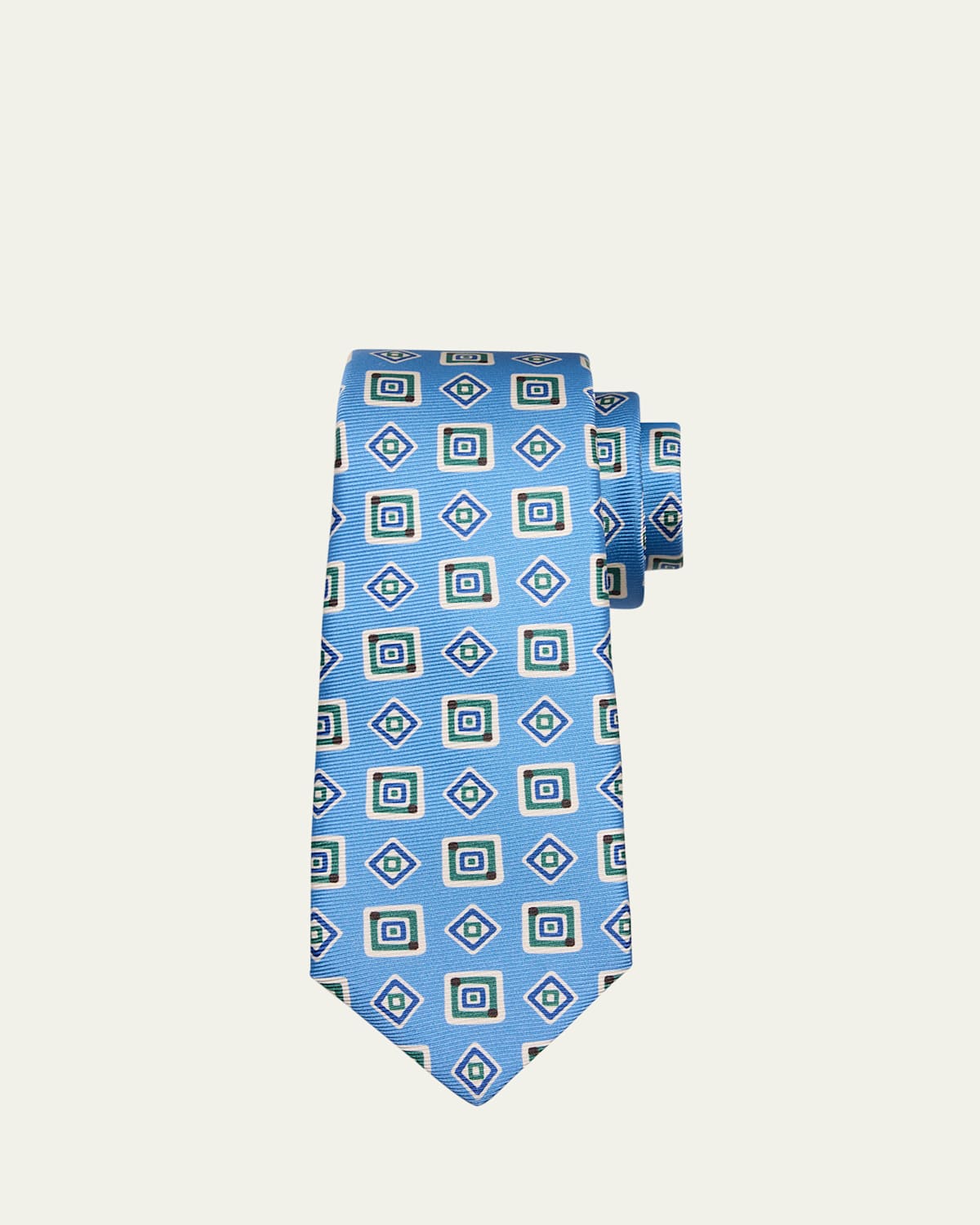 Men's 7-Fold Geometric Square Silk Tie