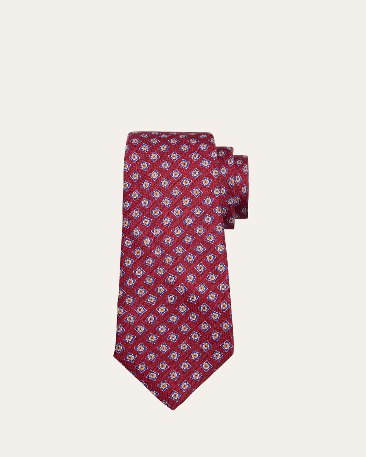 Men's 7-Fold Geometric Square Silk Tie