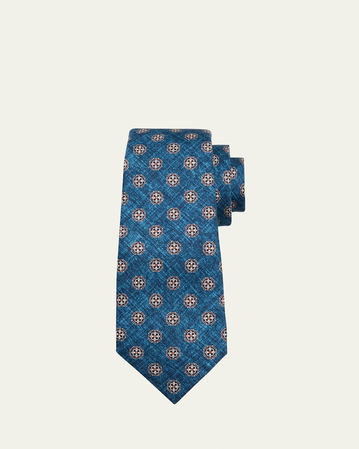 Men's 7-Fold Medallion Silk Tie