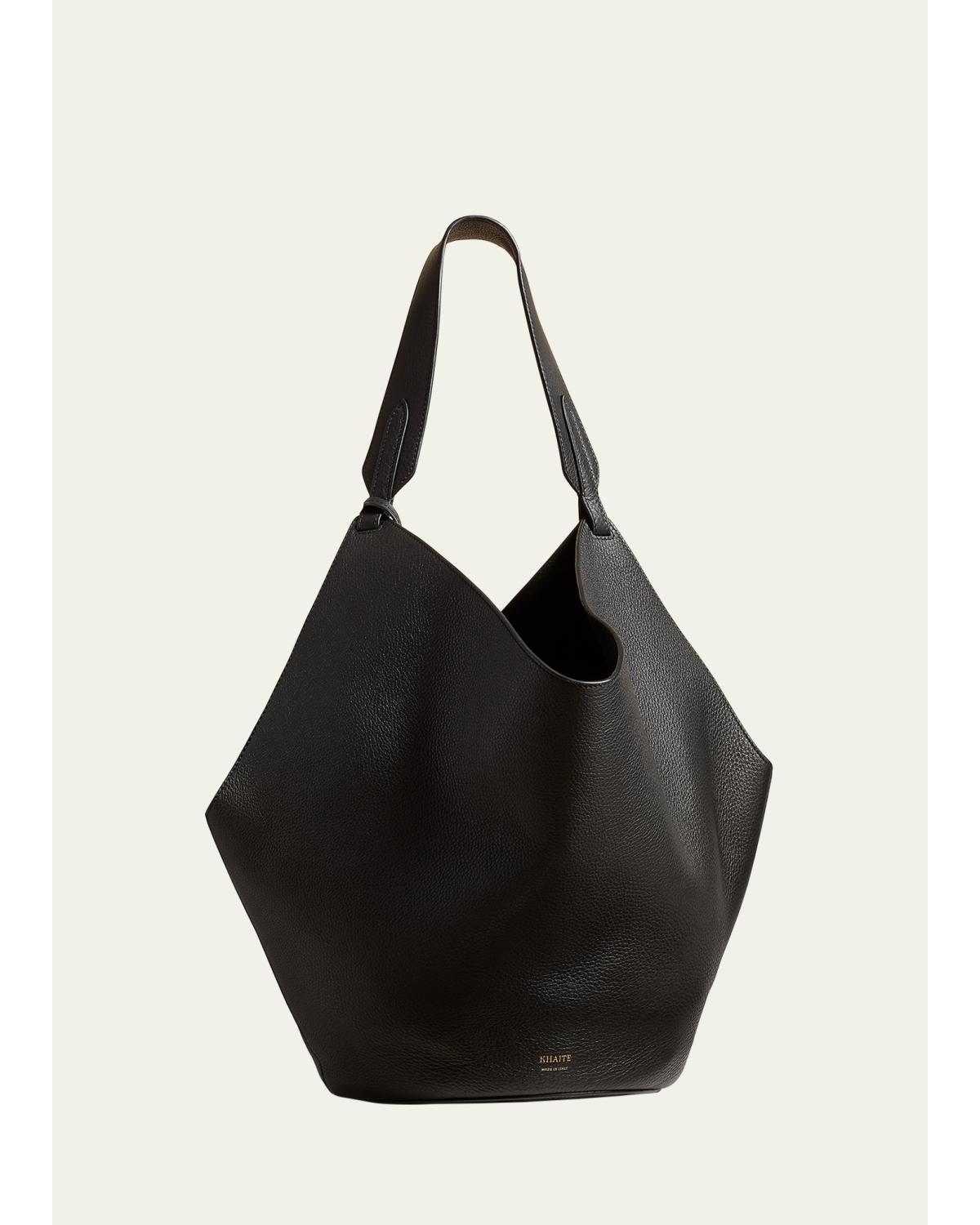 Lotus Medium Pebbled Leather Tote Bag