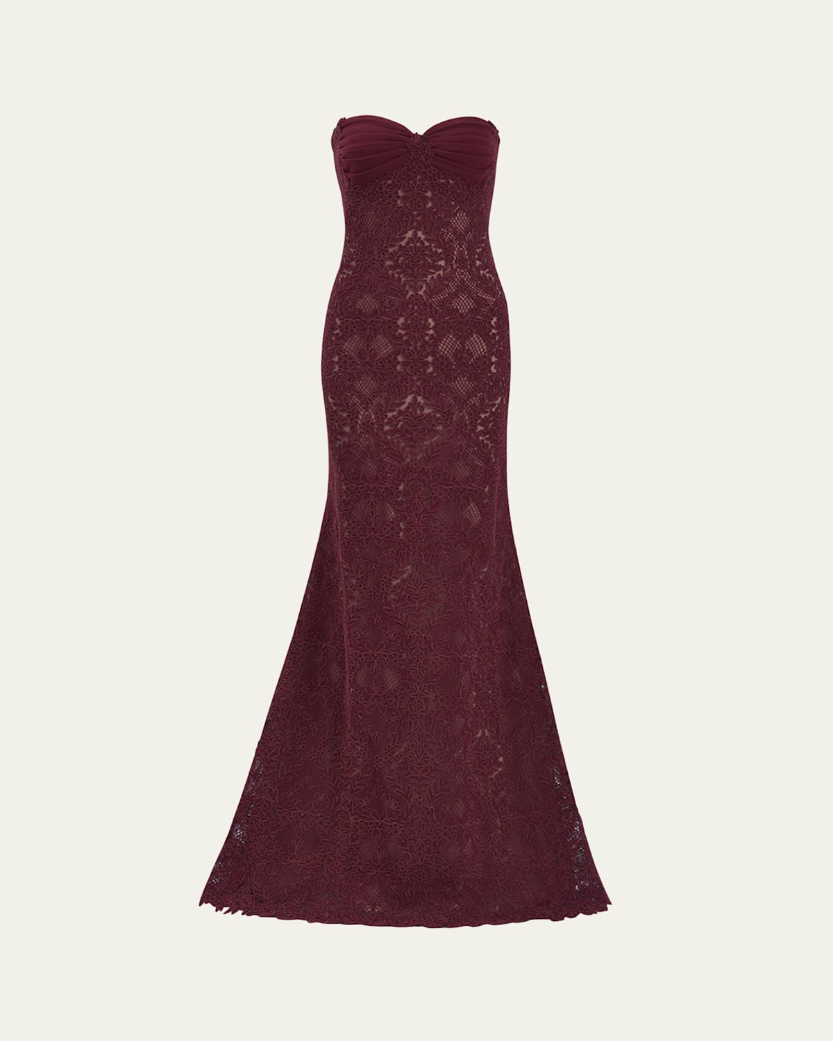 Strapless Lace A-Line Gown