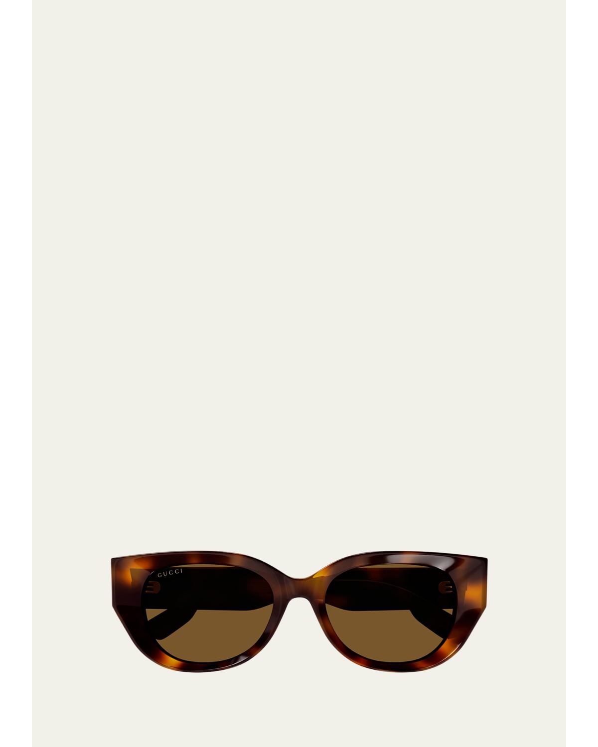Beveled Recycled Acetate Cat-Eye Sunglasses
