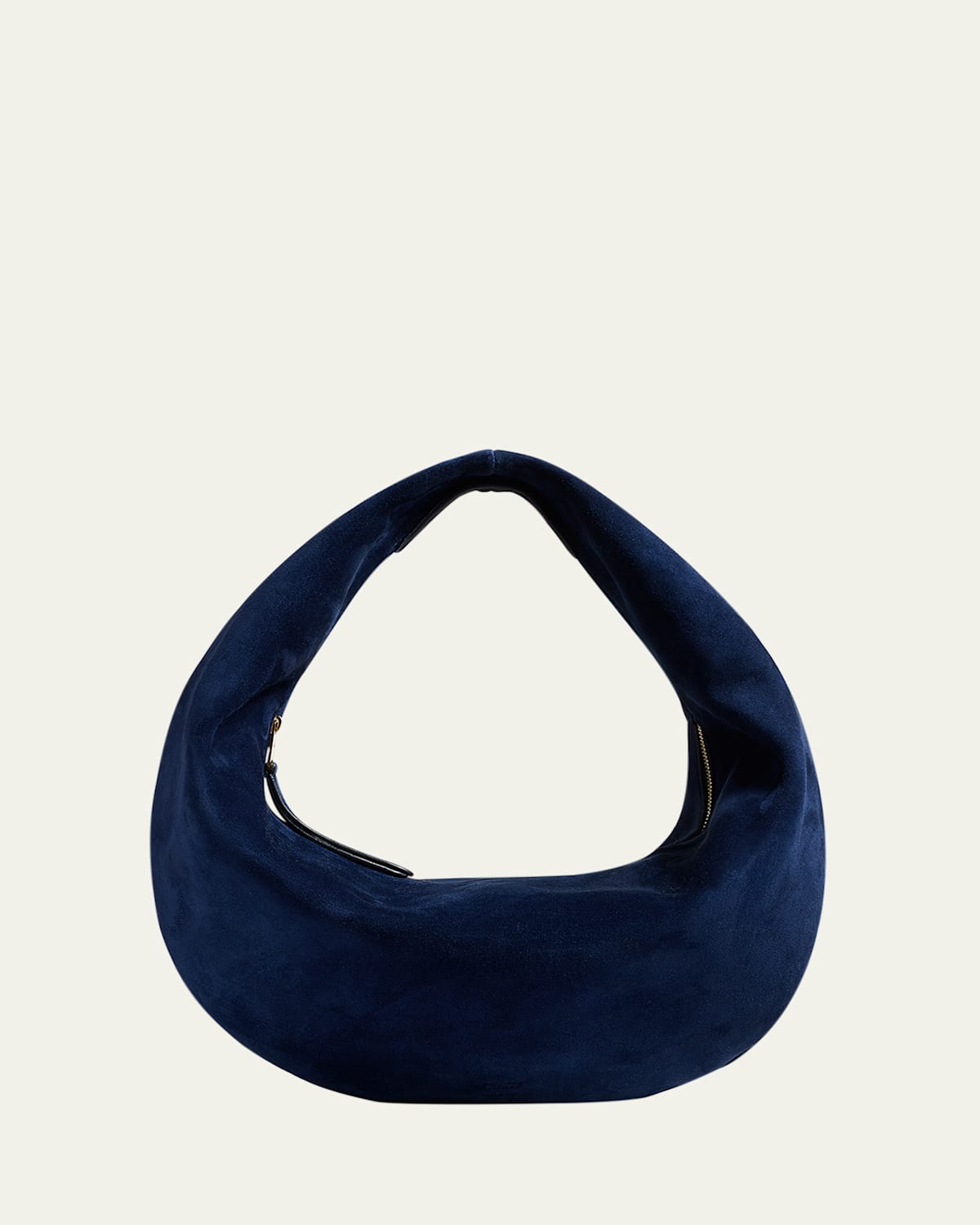 Khaite Olivia Medium Suede Hobo Bag In Blue