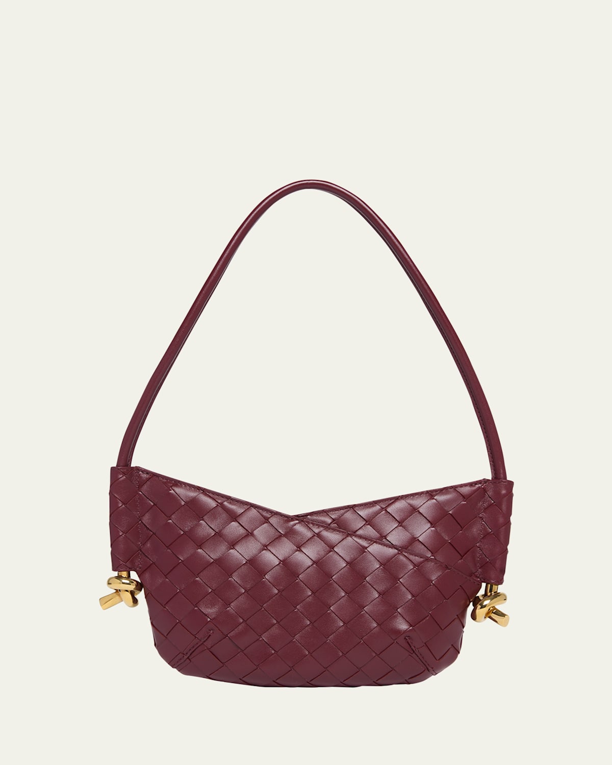 Shop Bottega Veneta Mini Solstice Hobo Bag In 2250 Barolo-m Brass