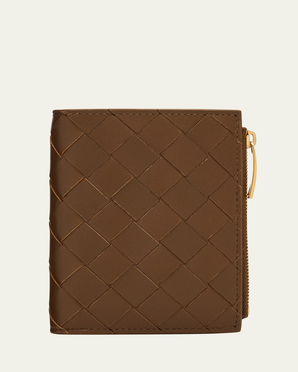 Bottega Veneta Small Bifold Leather Wallet In Green