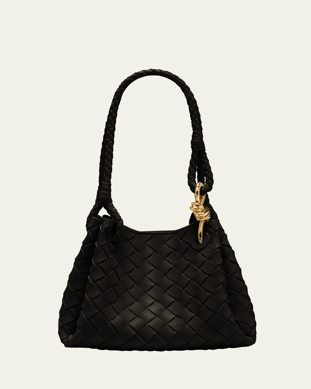 Bottega Veneta Small Parachute Leather Bag In Fondant-m Brass