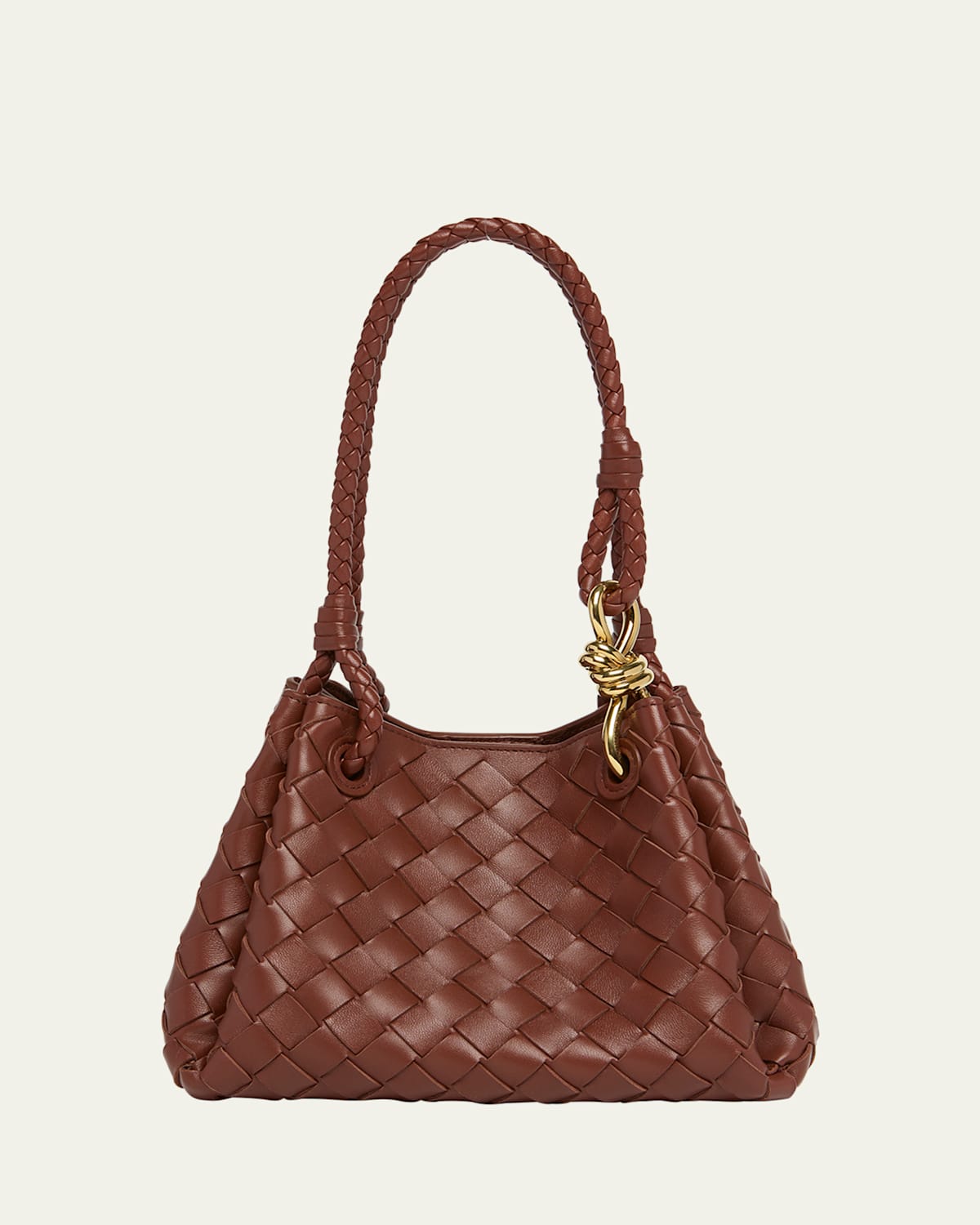 Bottega Veneta Small Andiamo Parachute Bag In 2506 Sapele-muse Brass