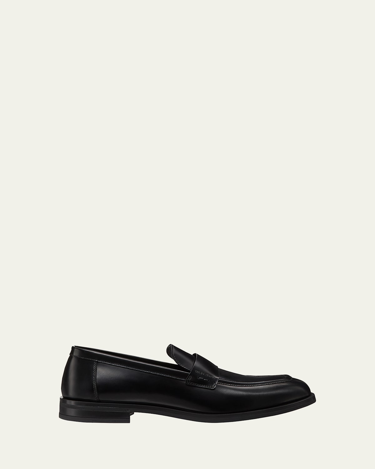 Stuart Weitzman Men's Club Brushed Leather Slip-on Loafers In Black