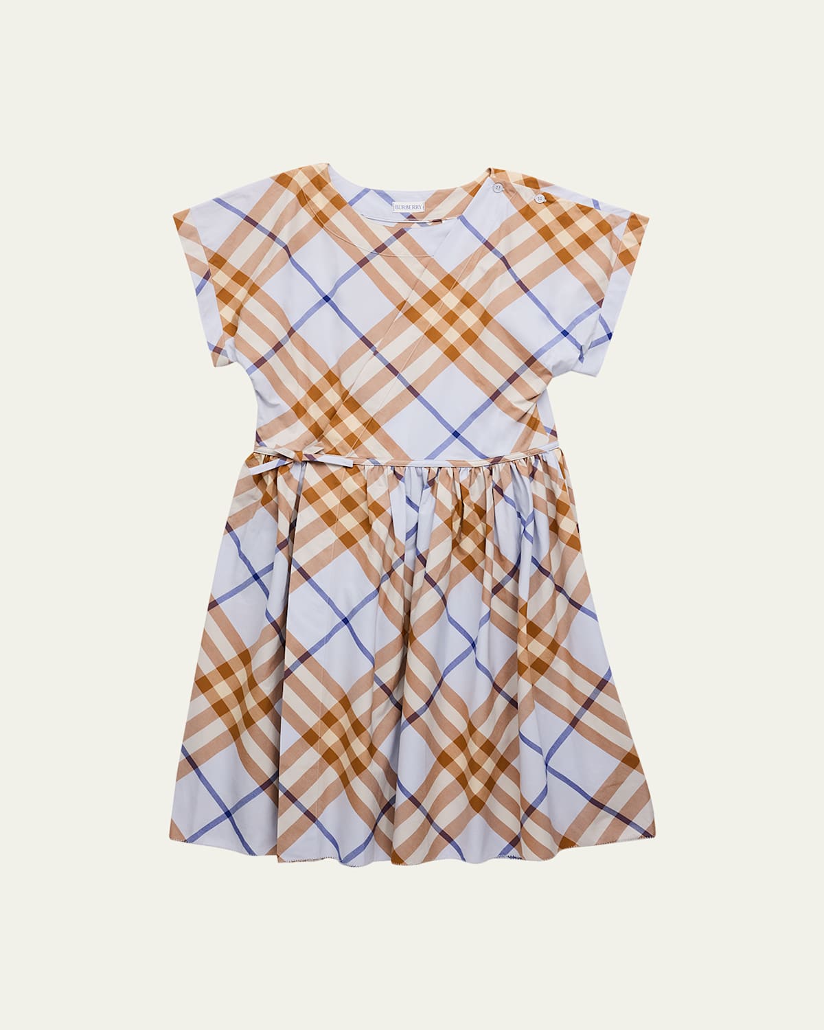 Burberry Slate Blue Ip Check Anorra Check-print Cotton-poplin 6-14 Y In Slate Blue Check