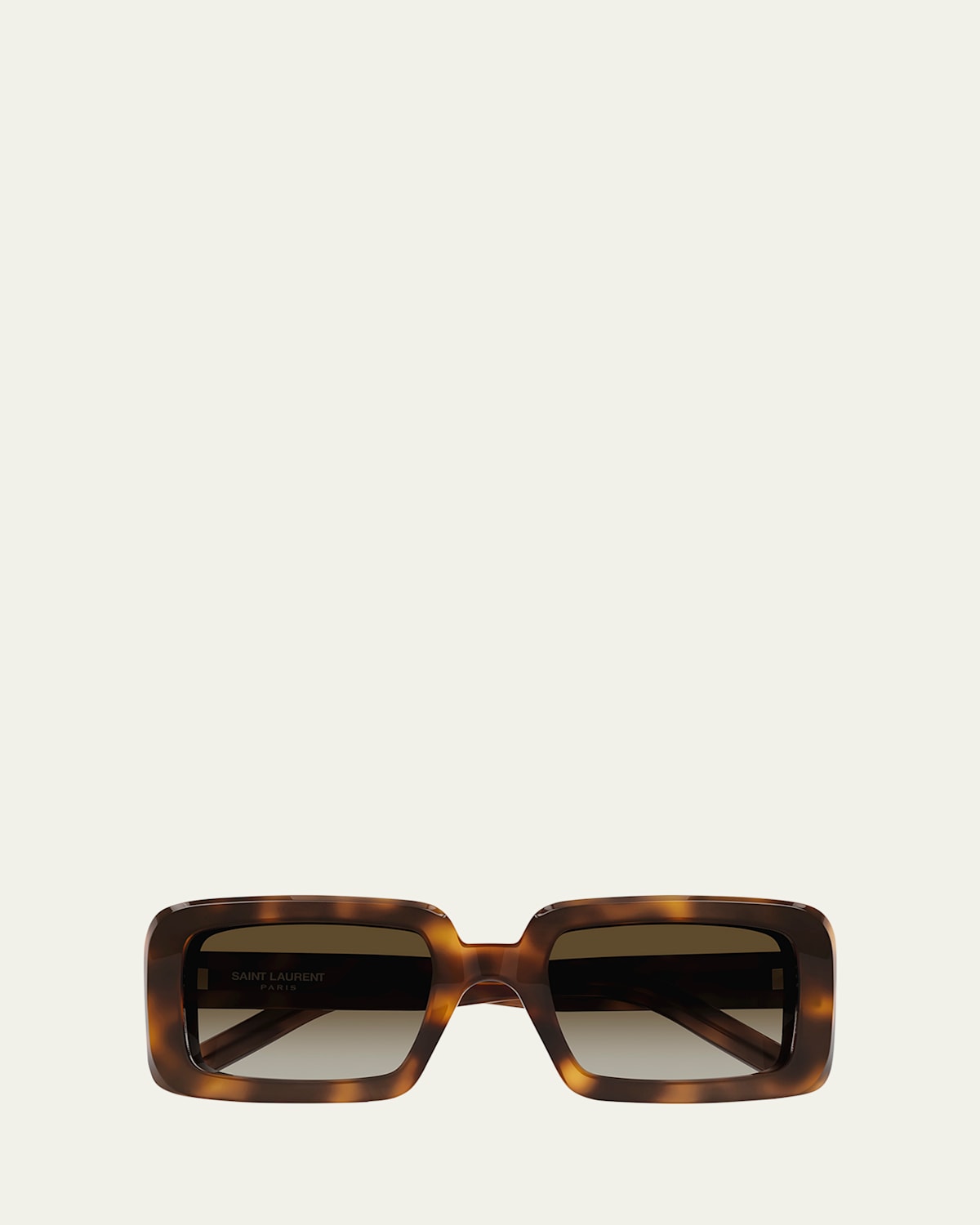 Saint Laurent Acetate Rectangle Sunglasses In Brown