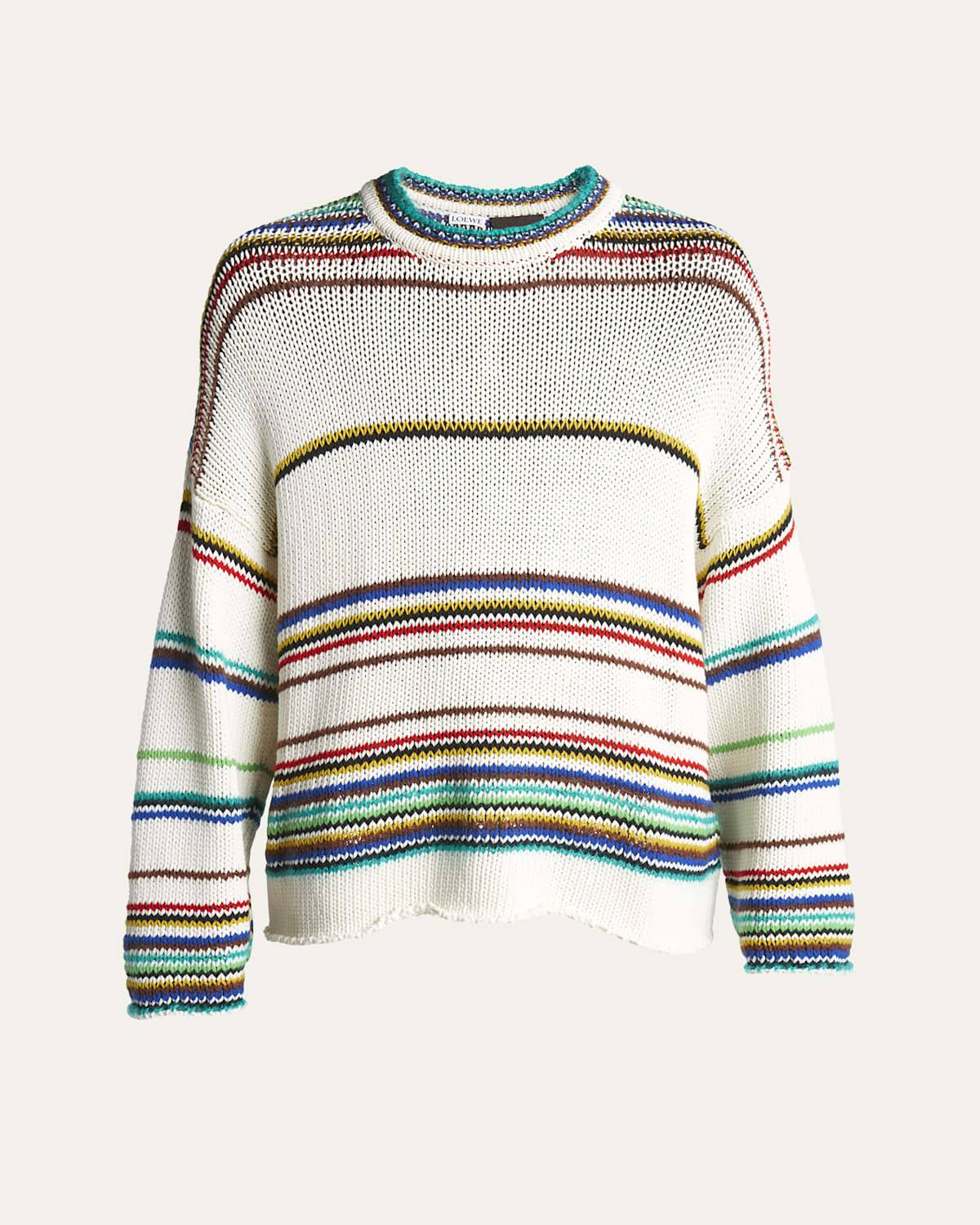 Men's Loose-Knit Multi-Striped Sweater