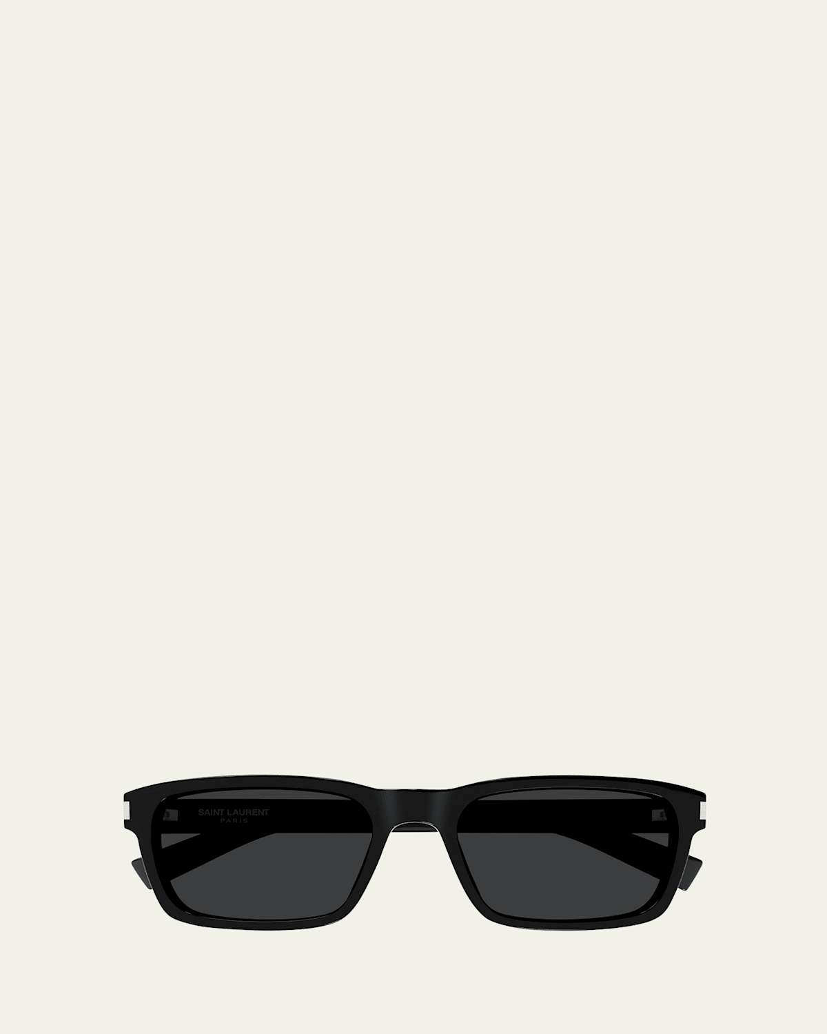 Saint Laurent Men's Rectangle Acetate Sunglasses With Logo Detail In Black
