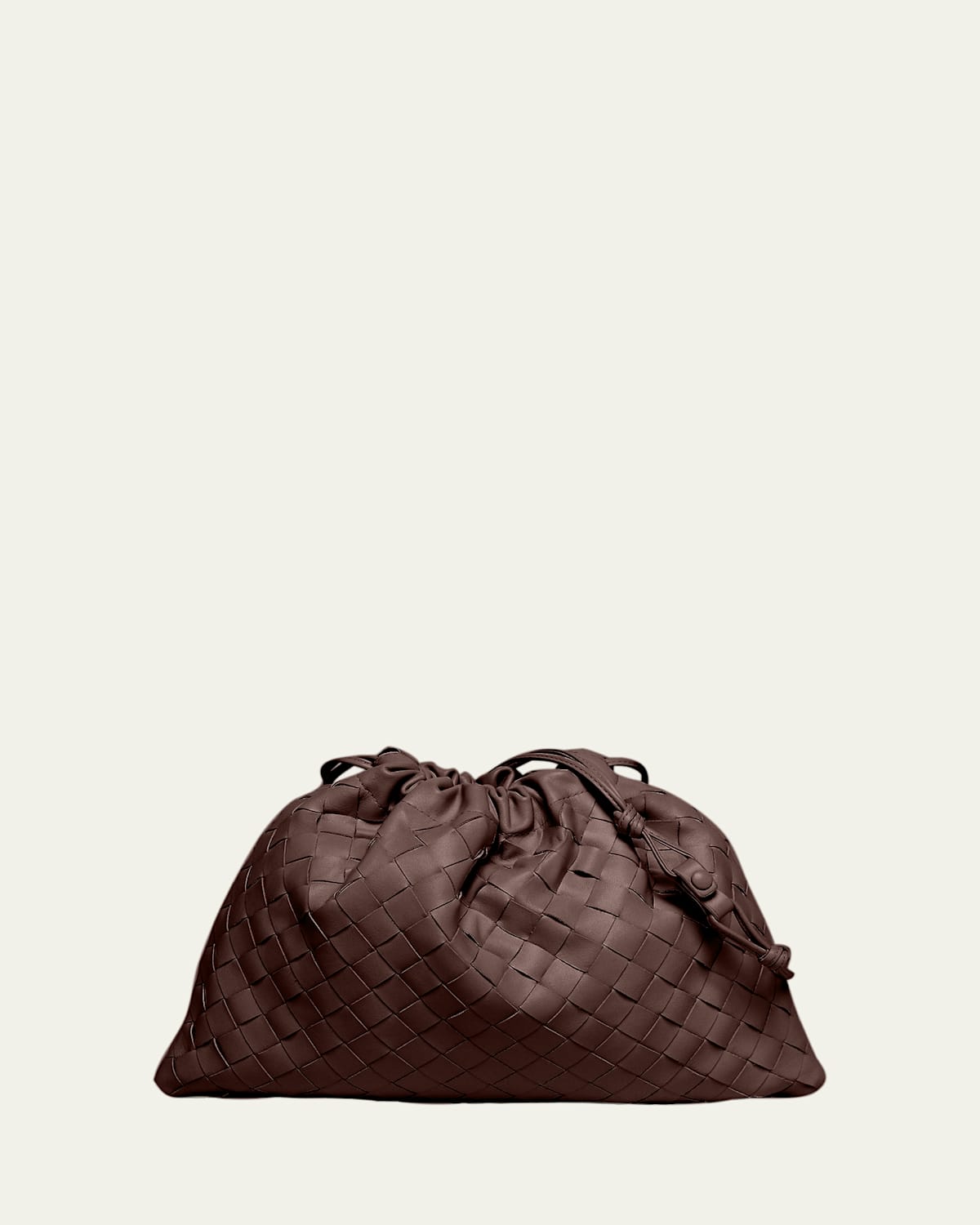 Bottega Veneta Intrecciato Drawstring Shoulder Bag In Madder Brown
