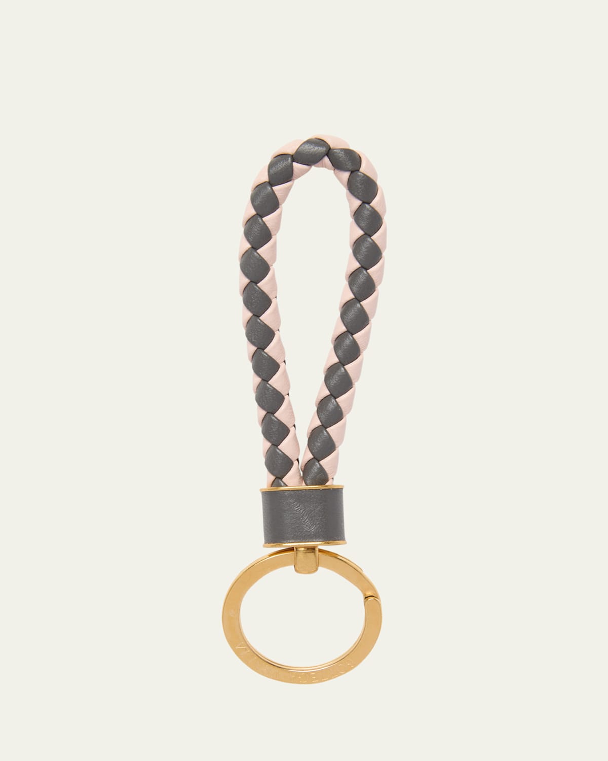 Bottega Veneta Intrecciato Leather Keyring In 1363 Lapil