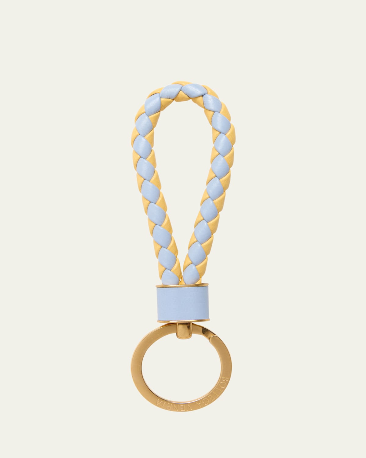 Bottega Veneta Intrecciato Leather Keyring In 1442 Lunar