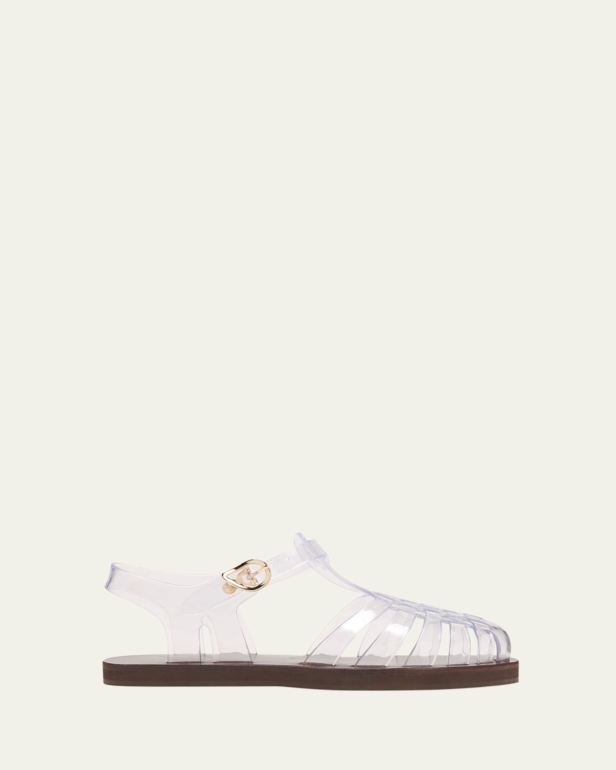 Ancient Greek Sandals Womens Homeria Fisherman Flat Leather And Jelly In Clear