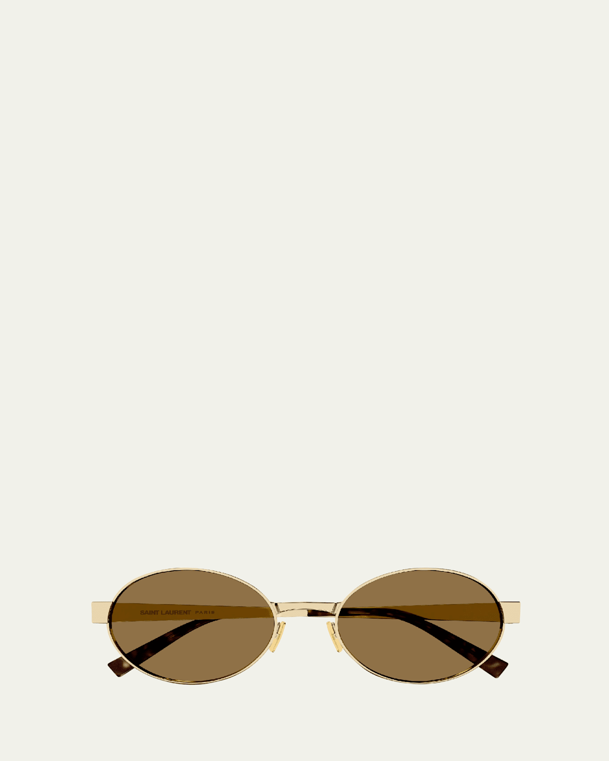 Saint Laurent Men's Round Nylon And Metal Sunglasses In Shiny Light Gold