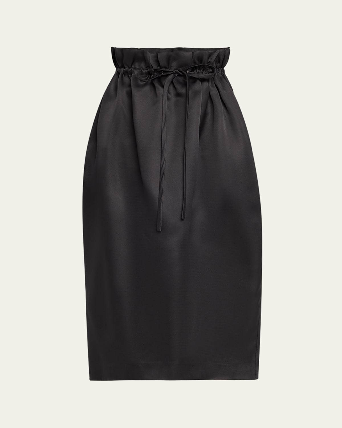 Khaite Ember Silk Gazar Midi Skirt In Black