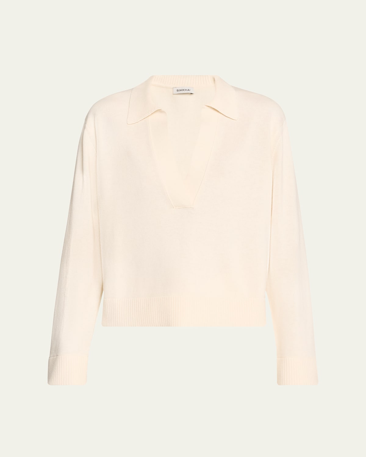 Bobbie Cotton and Cashmere Polo Sweater