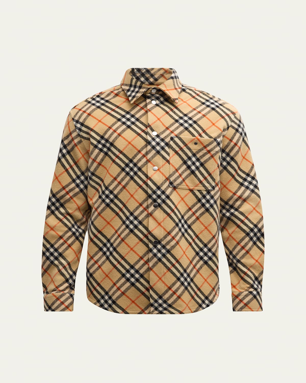 Burberry Button-down Collar Checked Pattern Shirt In Sand Ip Check