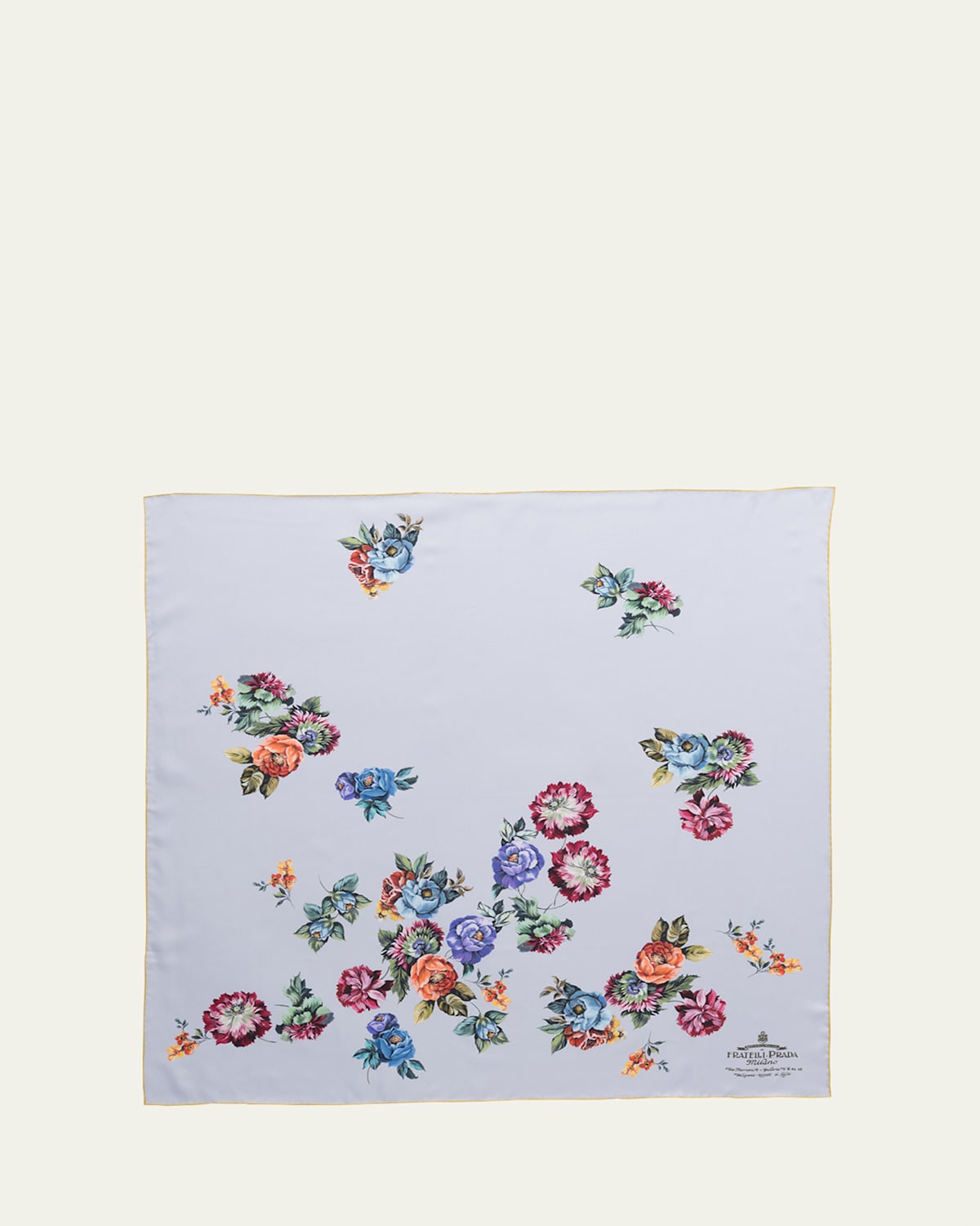 Prada Large Floral Silk Scarf