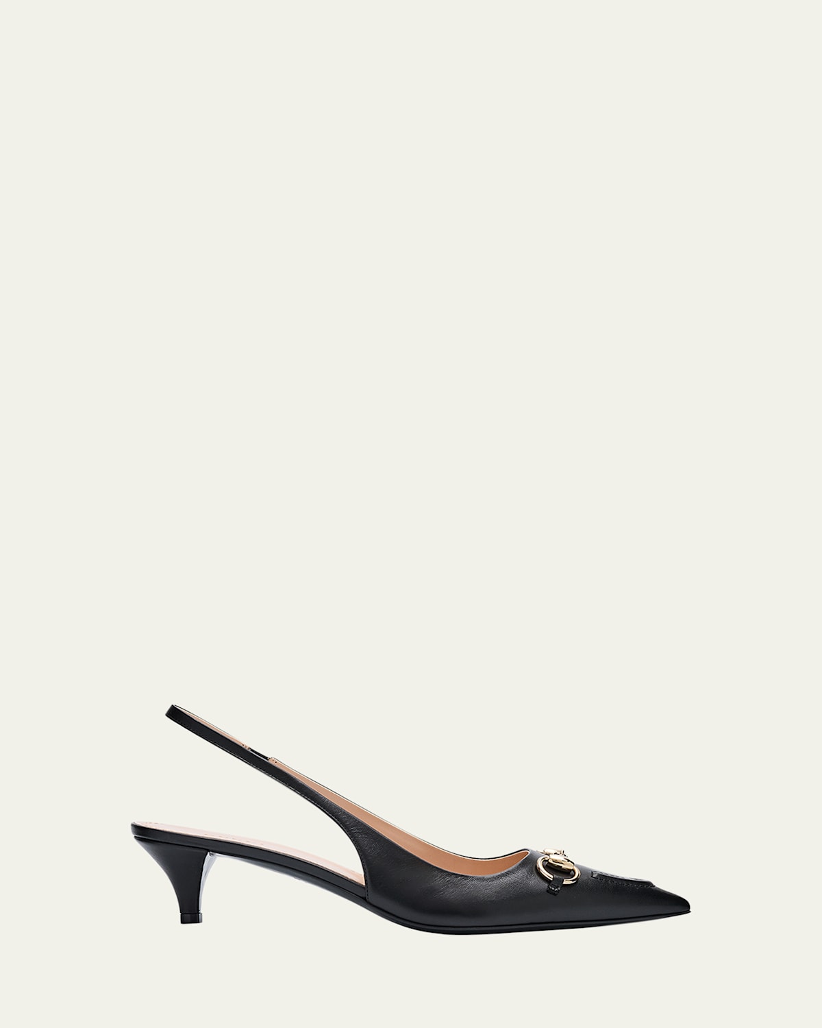 Gucci Elegant Slingback Pumps With Metallic Accent In Nero