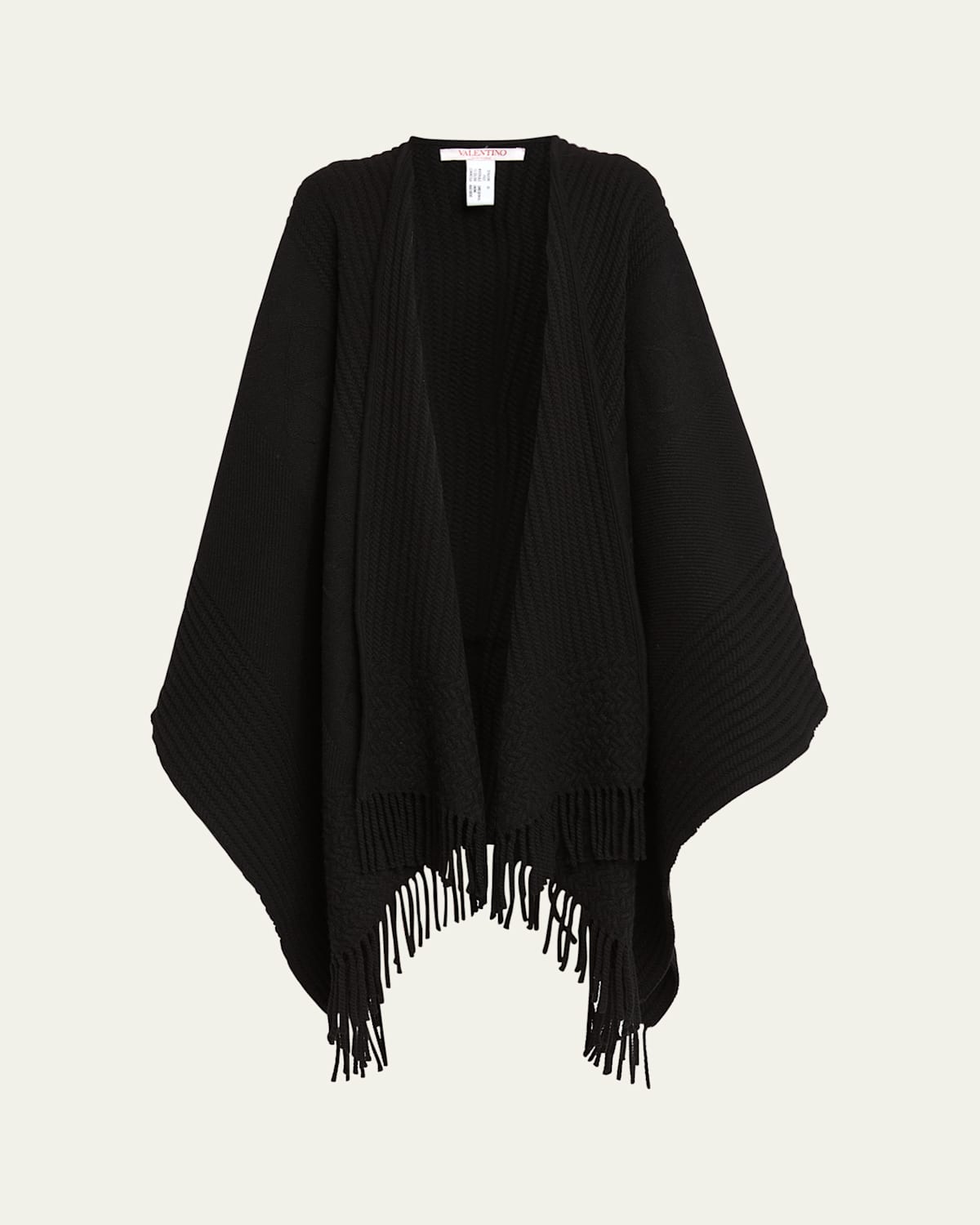 Jacquard Knit Cashmere Poncho