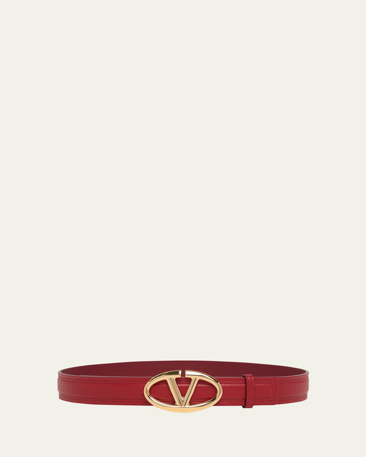 The Bold Edition V-Logo Red Leather Belt