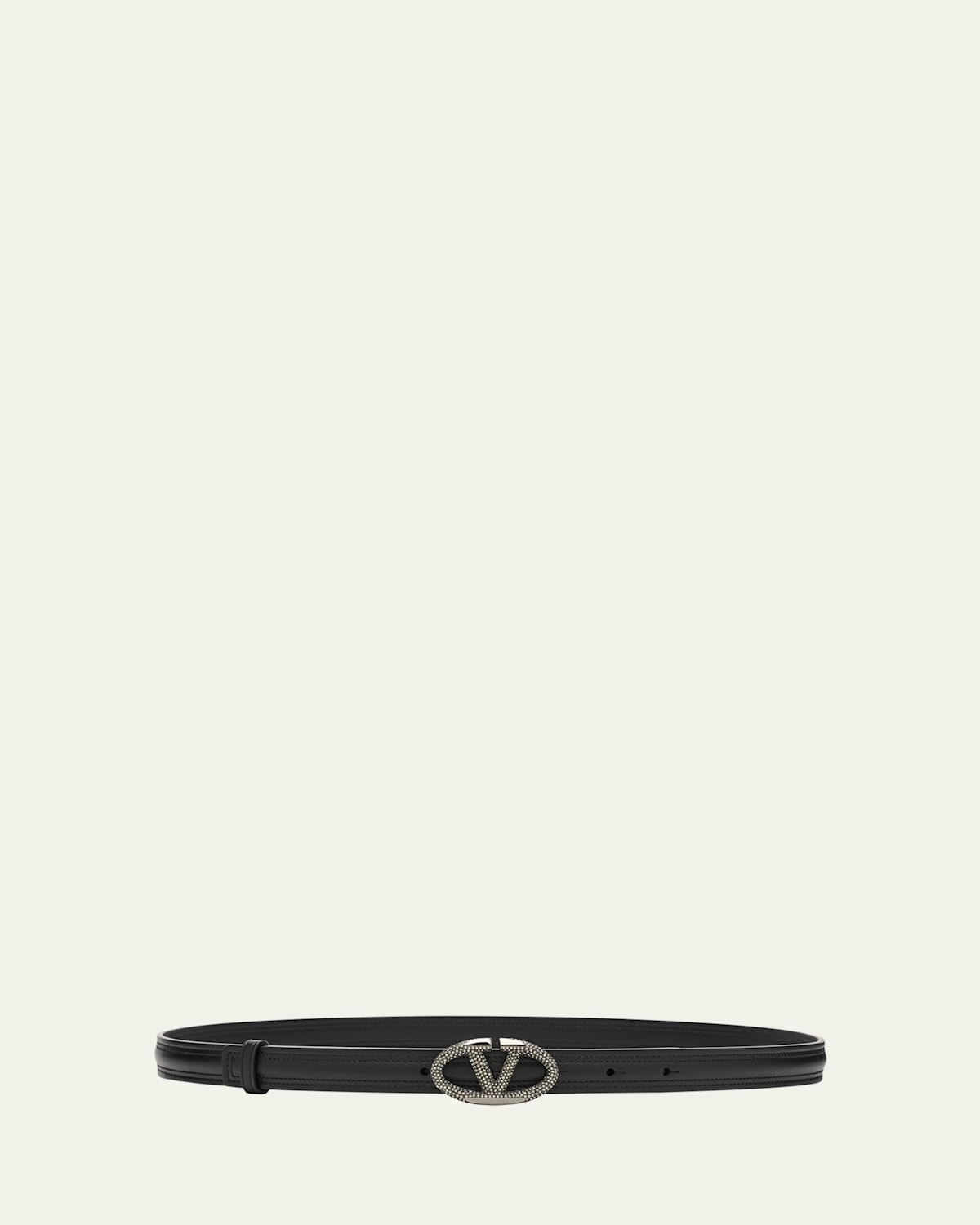 The Bold Edition V-Logo Embellished Leather Belt
