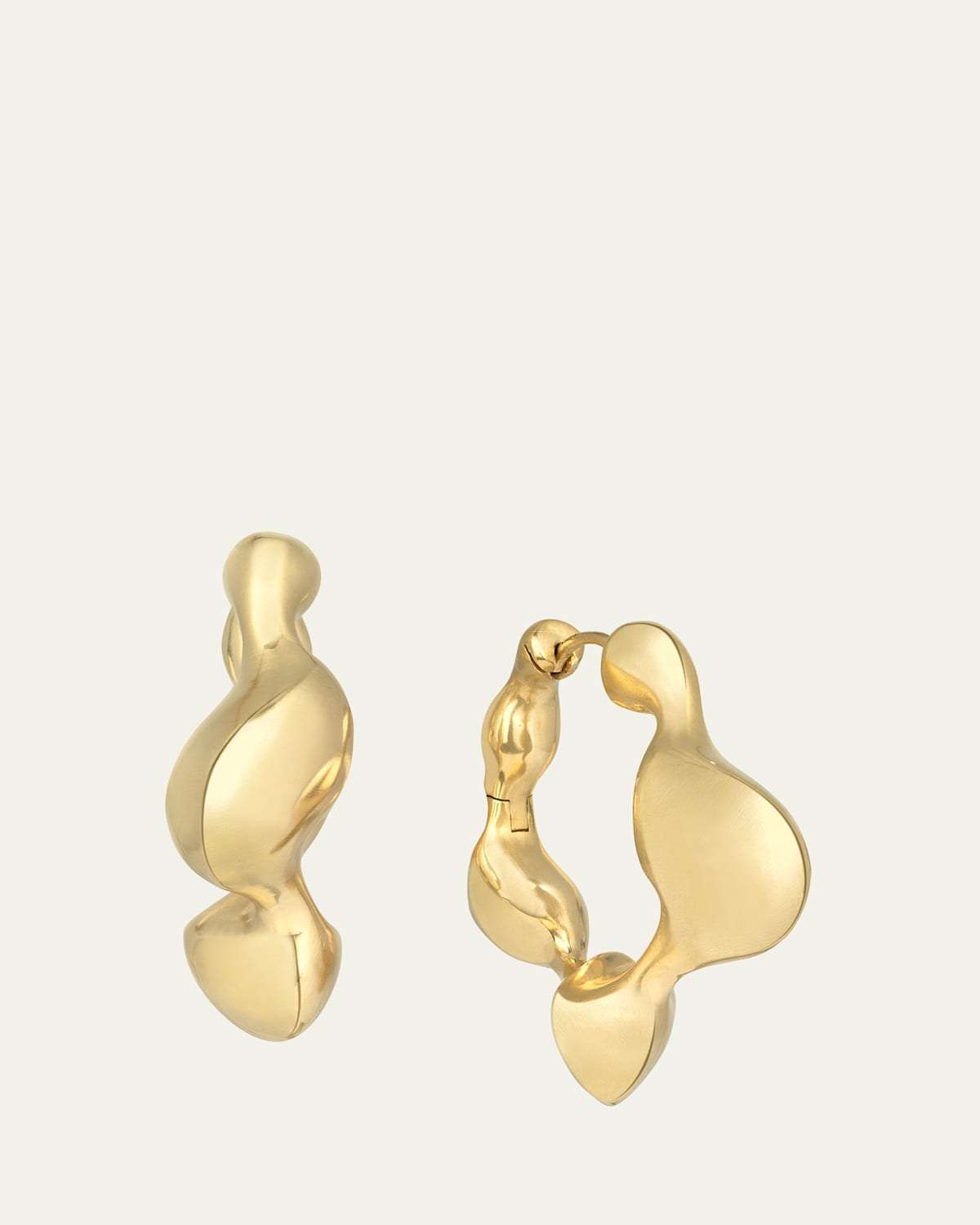18K Yellow Gold Cayrn Sculptural Hoop Earrings