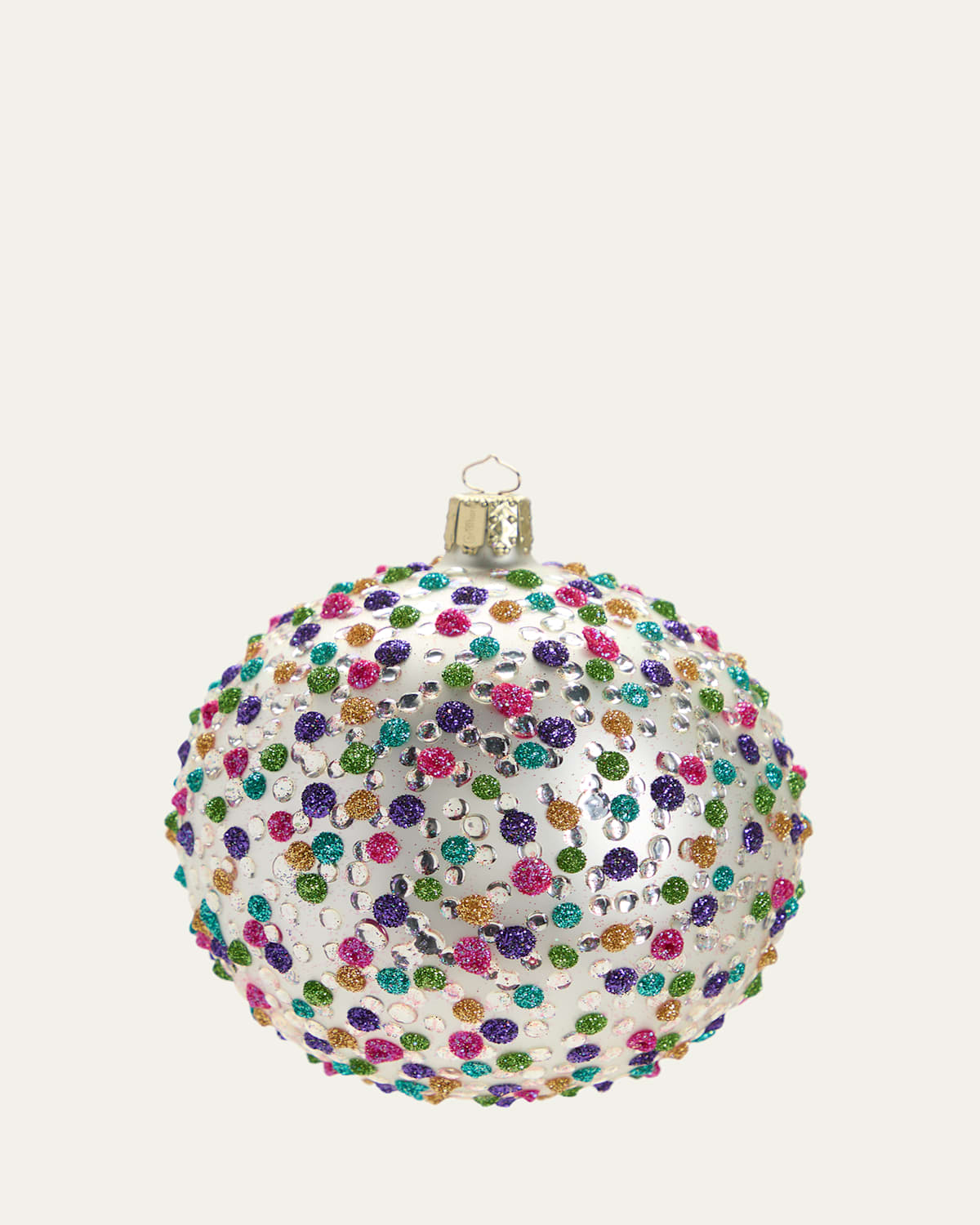 Matte Multi Polka-Dot Ball Christmas Ornament