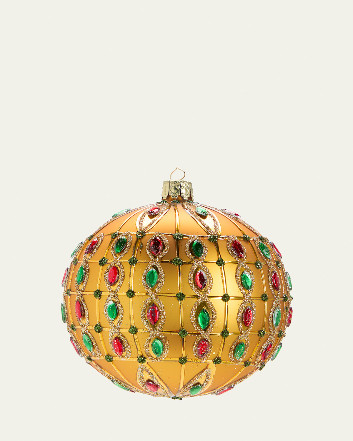 Embellished Glitter Glass Ball Ornament