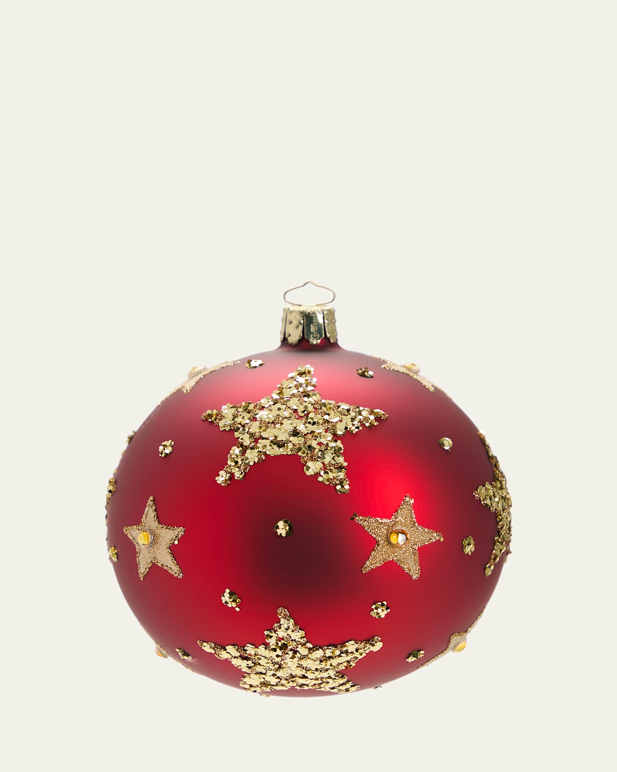Matte Glitter Star Ball Christmas Ornament