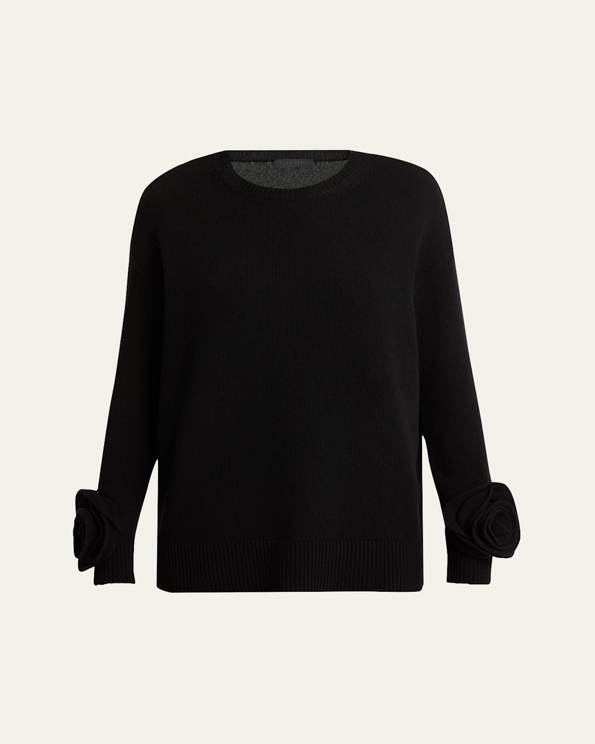 Valentino Regular Fit Wool Jersey Sweater In Black