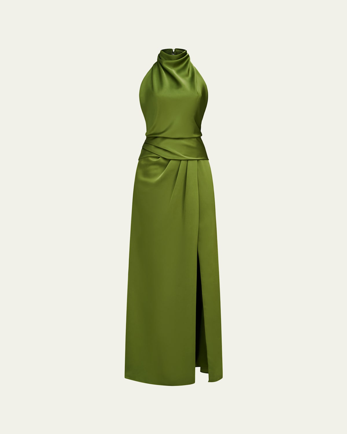 Maison Side-Slit Satin Halter Gown