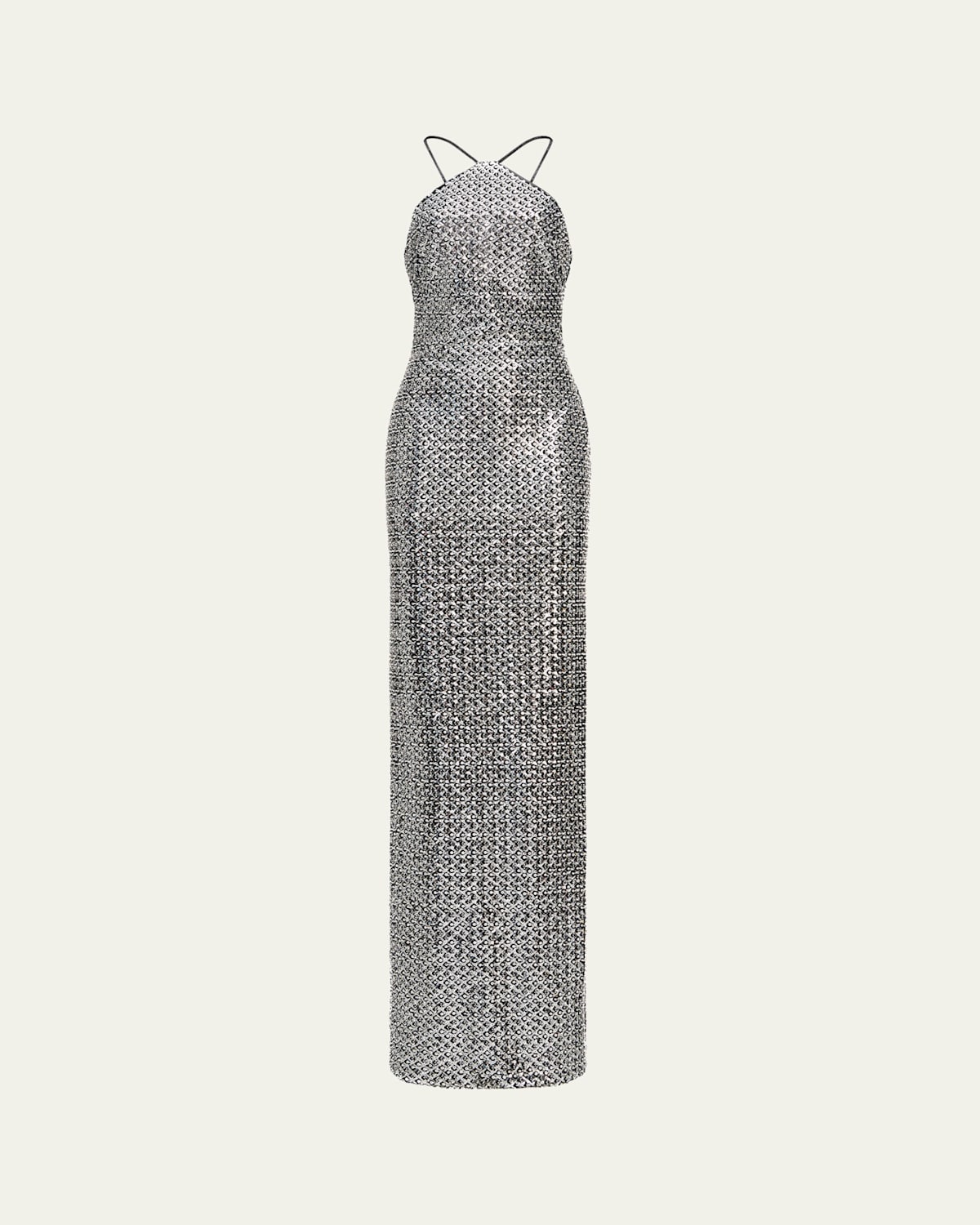 Yeva Crystal Sequin Column Gown
