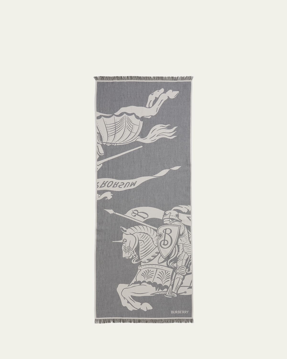 BURBERRY MEN'S COTTON-WOOL KNIGHT EKD SCARF 