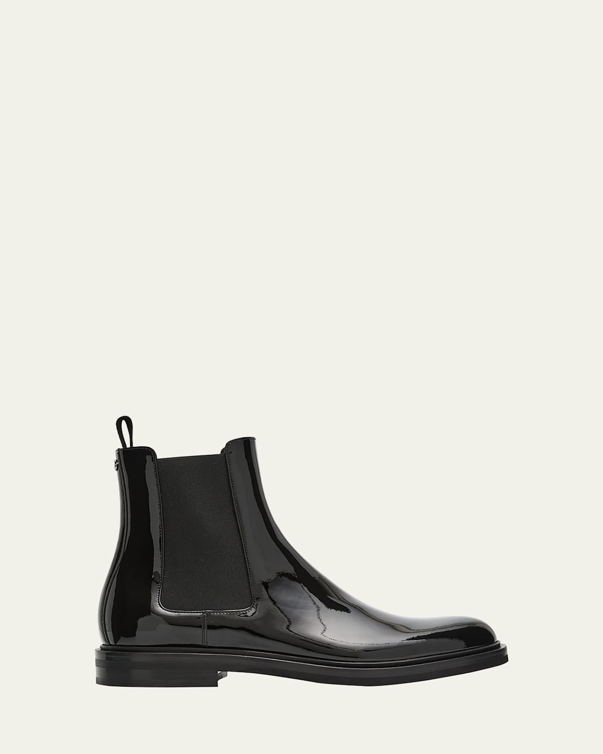 Dolce & Gabbana Altavilla Patent Leather Ankle Boots In Blk