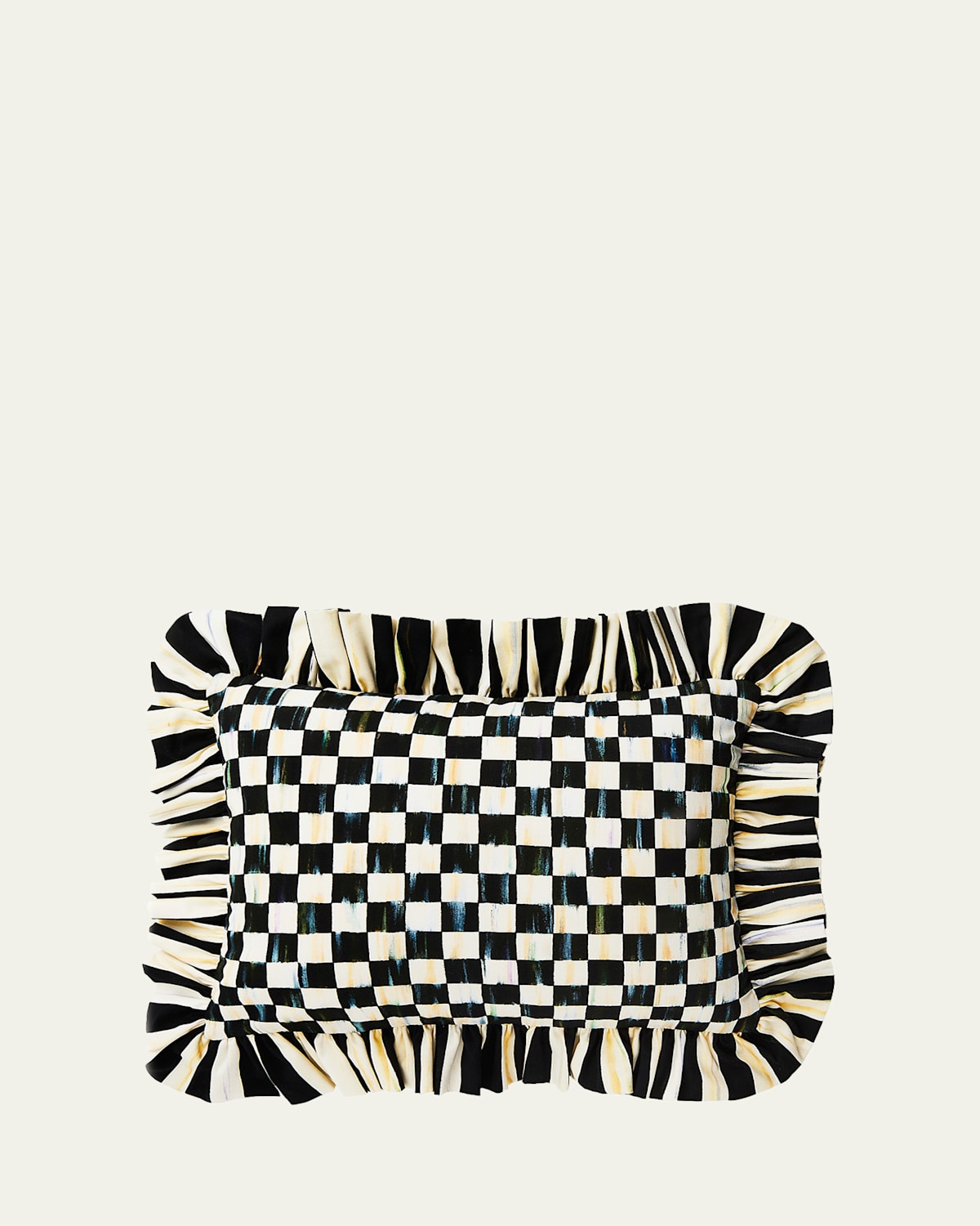 MacKenzie-Childs Courtly Check Ruffle Lumbar Pillow
