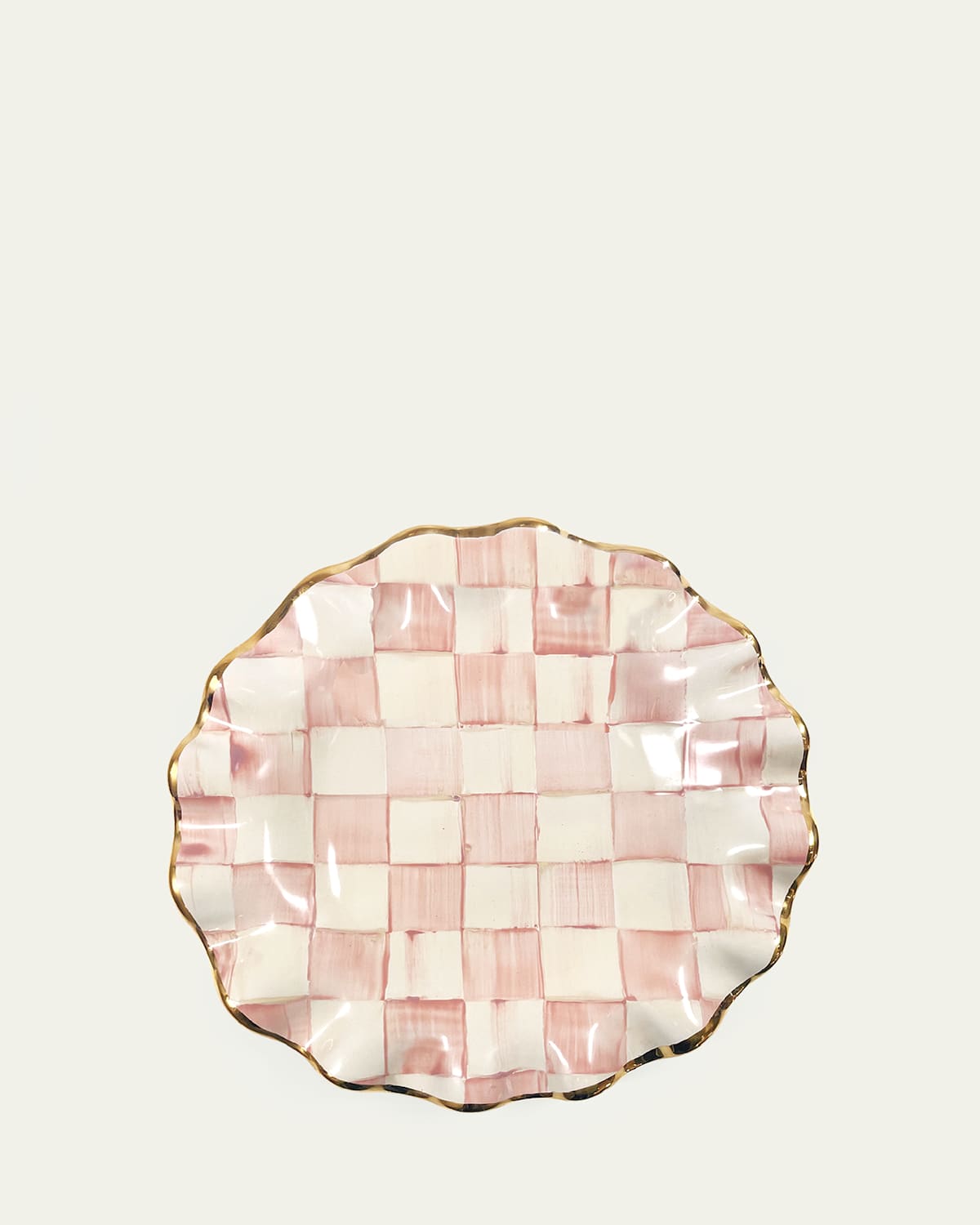 MacKenzie-Childs Rosy Check Ceramic Fluted Dessert Plate | Thumbnail 4 MacKenzie-Childs Rosy Check Ceramic Fluted Dessert Plate | Thumbnail 4