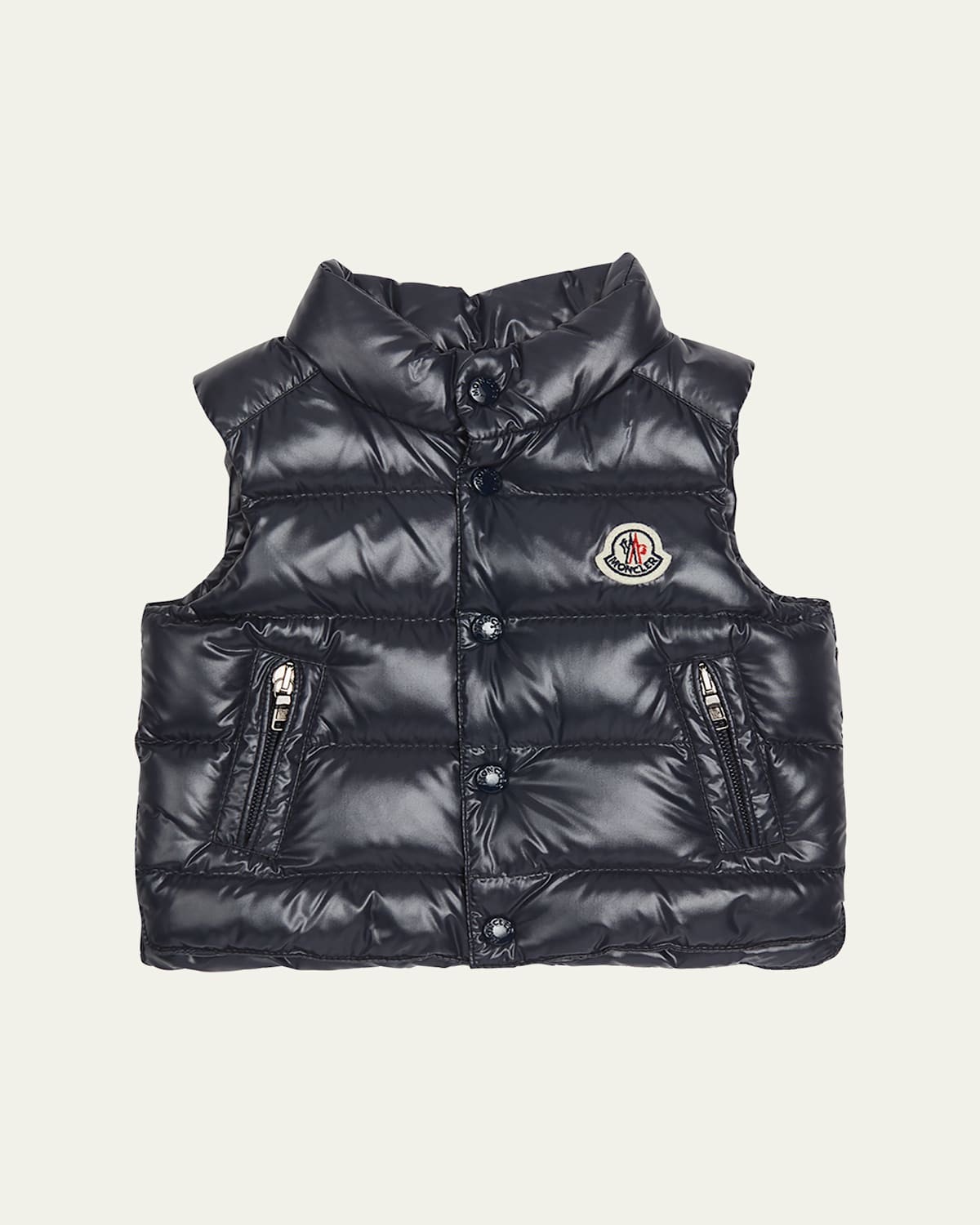 Moncler Kids' Boy's Bernard Shiny Vest In Blue