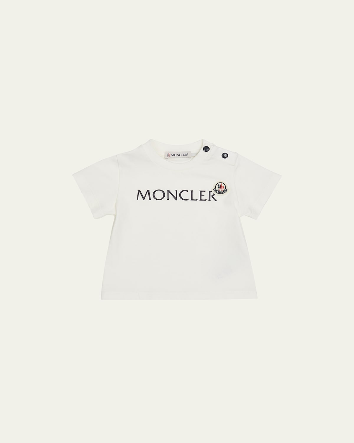 Moncler Boy's Classic Logo-print T-shirt In White