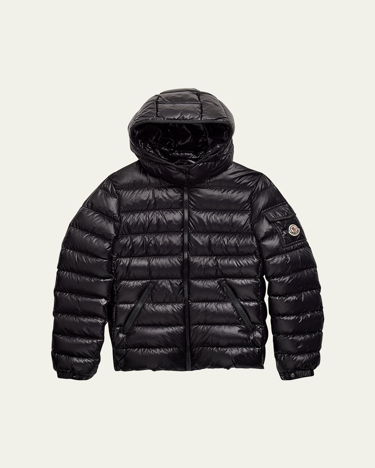 Moncler Girl's Bady Quilted Puffer Down Jacket In Black